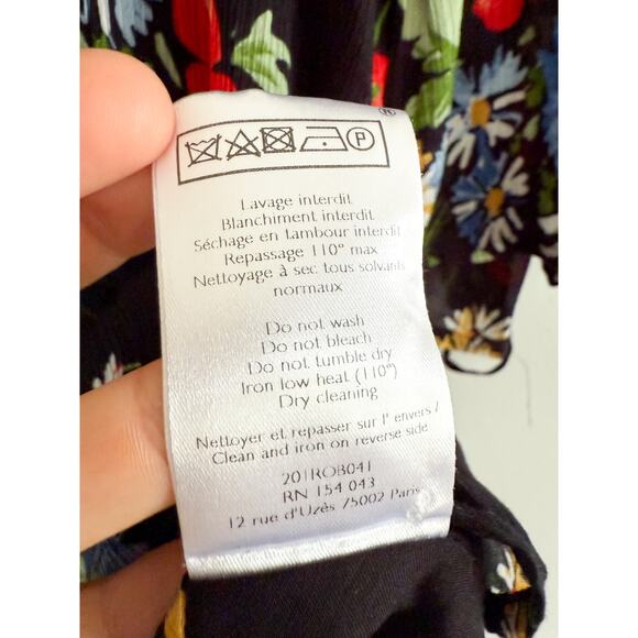 Sezane Sézane | India Dress Black Floral | Sz 36 // US Sz 4 - Picture 10 of 12